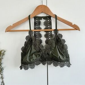 Aerie Olive Green Lace Bralette • Sz M